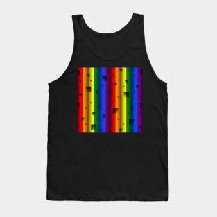 LGBTI flag colors seamless pattern (bars and squares) Tank Top